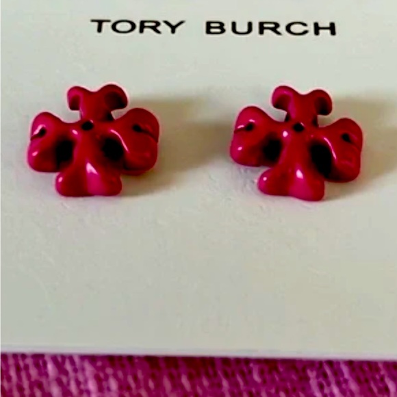 Tory Burch Jewelry - Tory Burch, small , Roxanne hot pink enamel stud earrings